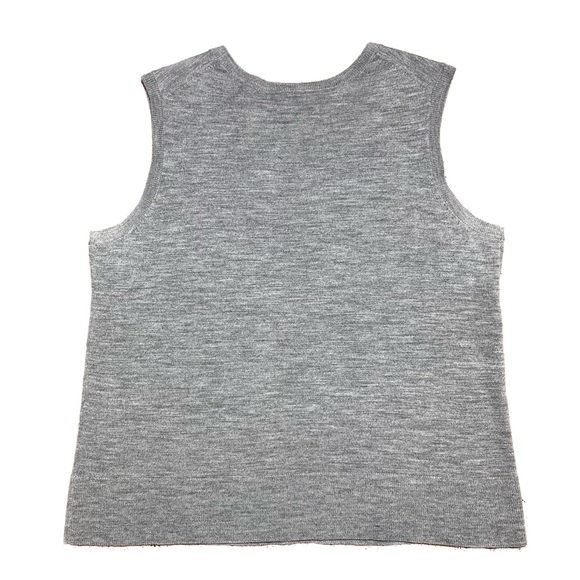 Pendleton Merino Wool Round Neck Sleeveless Sweater Vest Gray Sz XL Petite - Picture 2 of 8